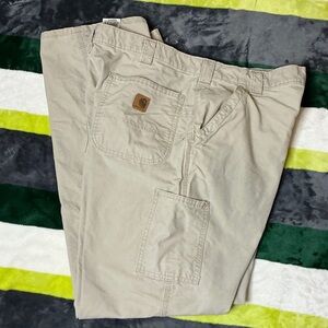 Men's CARHARTT Beige Work Pants SIZE 38x34